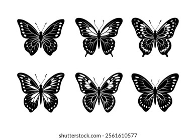 Collection of butterfly silhouettes illustration