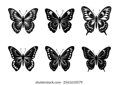 Collection of butterfly silhouettes illustration