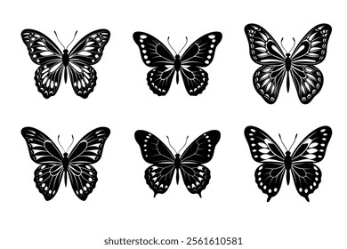 Collection of butterfly silhouettes illustration