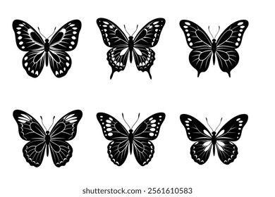 Collection of butterfly silhouettes illustration