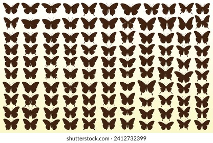 Collection of Butterfly Silhouettes Vector