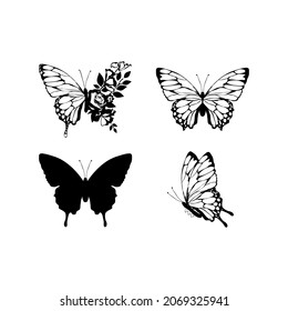 Collection butterfly vector icon eps 10.
