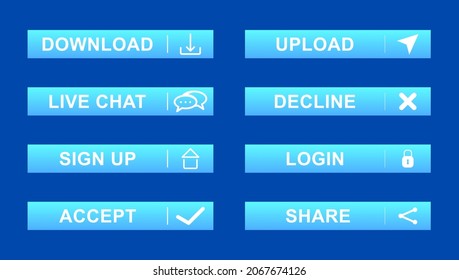Collection of Button Designs for Web Design. With simple style.