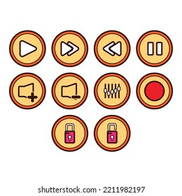 collection of button icon vector
