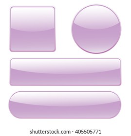 Collection of buttons in different shapes on white background. Vector art.