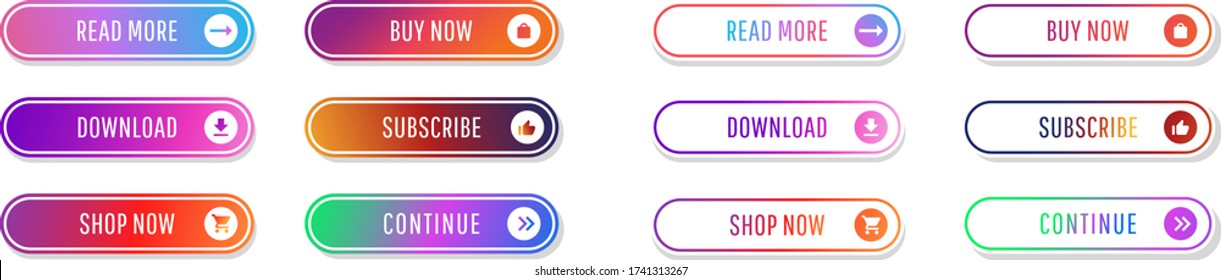 A collection of buttons to display on your blog or website, there are 2 types of buttons, which are gradations and solid white, so you can get 2 types in one download, not separated so it's easier and