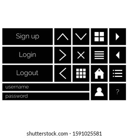 A collection of buttons to display a web