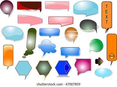 collection of buttons and guide elements