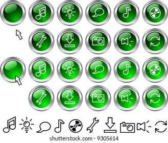 Collection of buttons. Vector illustration.