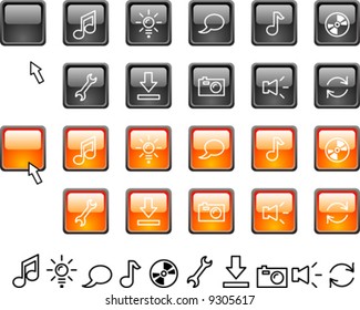 Collection of buttons. Vector illustration.