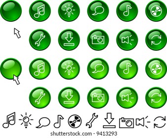 Collection of buttons. Vector illustration.