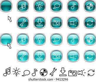 Collection of buttons. Vector illustration.