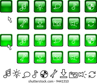 Collection of buttons. Vector illustration.