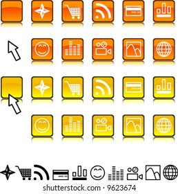 Collection of buttons. Vector illustration.