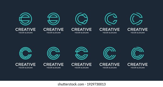 Collection of C letter logo design inspiration.