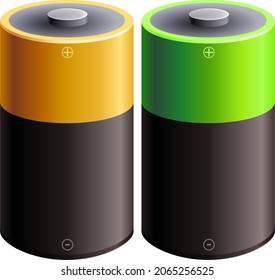 Kollektion von Batterien der C-Größe (ausgeschnitten)
