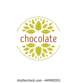 Collection of cacao and chocolate logos made in vector. Labels, Badges and design concepts and templates in trendy linear style