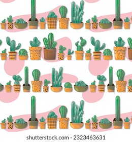 Collection of Cactus Illustration -Cactus Pattern 