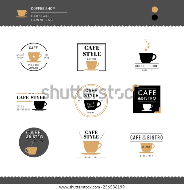 Collection Cafe Coffee Shop Logo Design Stock Vector Royalty Free