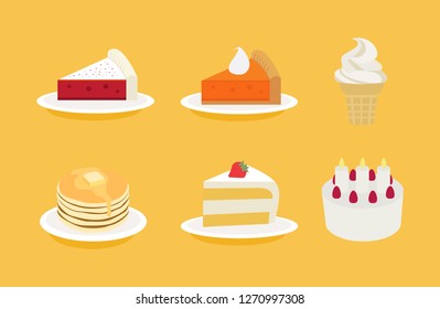 Collection of cakes and desserts