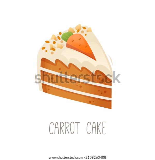 Collection of\
cakes, pies and desserts for all letters of alphabet. Letter C -\
carrot cake. Isolated vector\
illustration