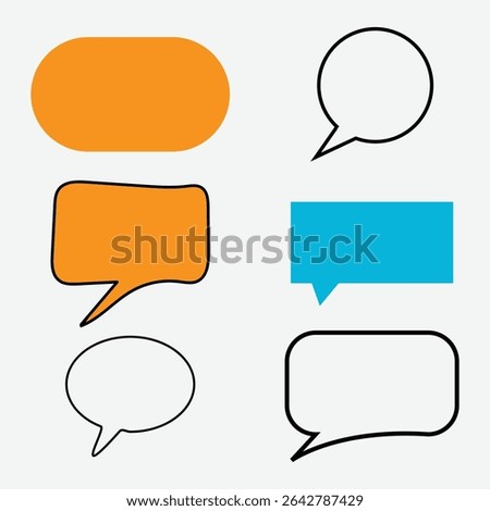 Collection of cal lout Various Speech Bubble Shapes,