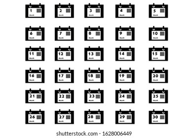 collection of calendar icons for applications, web, etc.