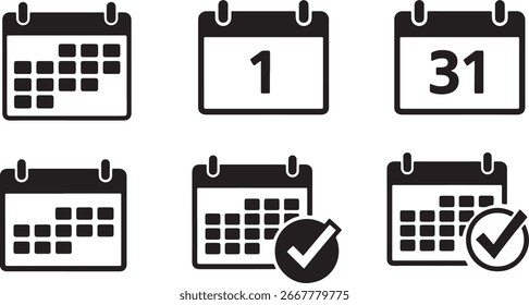 coleção de ícones de calendário representando o gerenciamento de datas e horas	