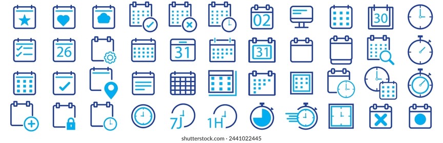 collection of calendar icons. Calendar vector icon. Black illustration isolated for graphic and web design.