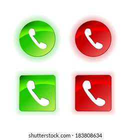 Collection of call button, Vector graphic 