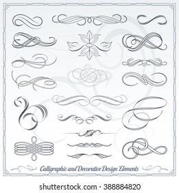 Collection of Calligraphic Decorative Design Elements