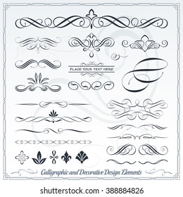 Collection of Calligraphic Decorative Design Elements