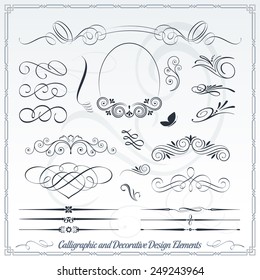 Collection of calligraphic and decorative design patterns in vector format