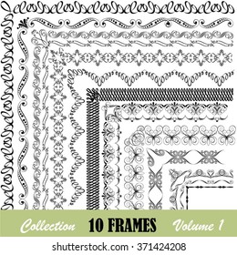 Collection of calligraphic frames.Design framework is included in the panels of the brushes.