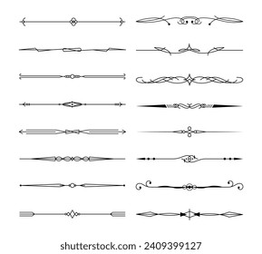 Collection of calligraphic ornamental dividers	