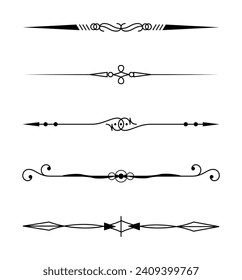 Collection of calligraphic ornamental dividers	