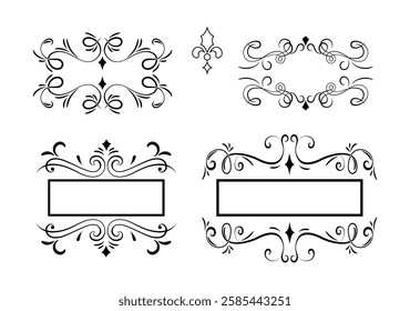 Collection of calligraphic ornaments art