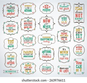 Collection Of Calligraphic And Typographic Motivational Vintage Design