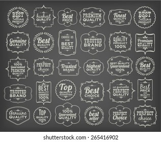 Collection Of Calligraphic And Typographic Premium Quality Vintage Design (White Word Art On Blackboard)