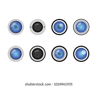 Collection of camera lens video surveillance template vector