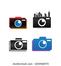Collection of camera photography logo and icon template vector