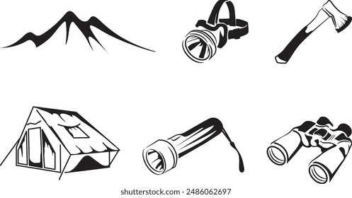 A collection of camper and travel icon vector packs