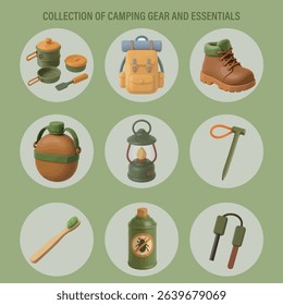 Collection of Camping Gear and Essentials