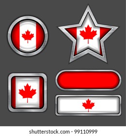 collection of canadian flag icons vector