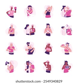 Collection of Cancer Day Flat Illustrations 

