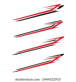 Collection of car vinyl sticker variations, motorcycle stripes decals. vector illustration