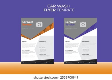 Collection of car wash service internet advertising banner vector flat illustration. Set of automobile cleaning landing page discount place for text. Promotion horizontal ads for order accommodation