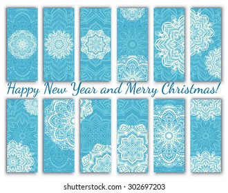 Collection of Card with lace designed Decor element. Elegant stylish  Invitation, floral-lace design