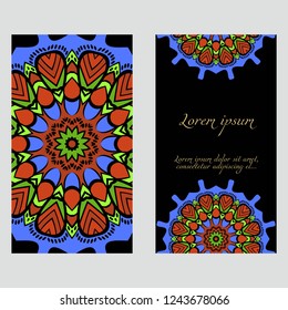 Collection card with relax mandala design. For mobile website, posters, online shopping, promotional material