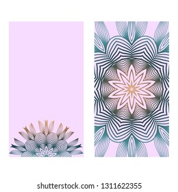 Collection Card With Relax Mandala Design. For Mobile Website, Posters, Online Shopping, Promotional Material. Romantic color.